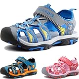 BAOLESEM Kinder Sandalen Jungen Mädchen Strandschuhe Kindersandale Trekking Sandalette Sommer Schuhe Wanderschuhe Beach Pool Sneakers,01 Grau,EU24