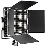 NEEWER Professionelle Metall Bi Color LED Videoleuchten, Videolicht für Studio YouTube, langlebig Metallrahmen, dimmbare 660 Perlen, Fotolicht mit U Halterung und Barndoor, 3200-5600K CRI96+