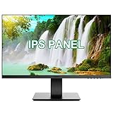 KOORUI 24-Zoll-Computermonitor, IPS FHD 1080p LED-Desktop-Monitor, 75 Hz ultradünner Rahmen/Augenschutz/HDMI-VGA-Anschlüsse Business-Monitor für PC, Schwarz