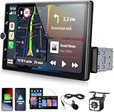 SIXWIN 1 Din Carplay/Android Auto Autoradio mit Bildschirm, 10.4 Zoll Touchscreen Autoradio Bluetooth mit Mirror Link(Android/IOS)+Rückfahrkamera