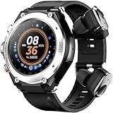 Smartwatch mit in Ear Kopfhörer 2 in 1, TWS Headset Fitness Track mit Bluetooth-Anruf/Lautsprecher/Herzfrequenz für Android/iOS