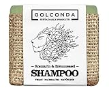 GOLCONDA Haarseife Rosmarin & Brennnessel | gegen Haarausfall und Schuppen | zertifizierte Naturkosmetik | Vegan | Plastikfrei Shampooseife | Festes Shampoo Seife | Palmölfrei | 1 stück