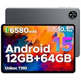 DOOGEE Tab A9 Tablet 10 Zoll Android 15, 12GB RAM+64GB ROM(TF 2TB) Gaming Tablet, 6580mAh, Unisoc T310, Dual Speaker, 5G WiFi, 8MP Kamera, Type-C, GMS, Bluetooth 5.0, Face ID, 3.5mm Kopfhöreranschluss
