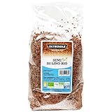 Oltresole, Bio-Leinsamen 1 kg, Rohe ölhaltige Samen, ganz und dunkel, reich an Mineralien und Ballaststoffen, Quelle von Omega 3 und Antioxidantien, 100% natürlich, ideale Familienpackung