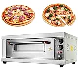 Pizza-Maker, multifunktionaler Aufsatzofen, Backofen mit großer Kapazität, einlagiger Pizza-, Kuchen- und Brotbackofen, Edelstahl-Snack-Toaster-Ofen, kommerziell