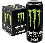 Monster Energy Original, Energy-Drink, Packung mit 4 Dosen, 500 ml