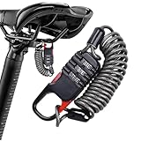 Kabelschloss für Roller, Motorradschloss, 3-stelliges Zahlenschloss, einziehbares Kabelschloss für Motorrad, Korb, Helm, Ausrüstung für Outdoor-Aktivitäten