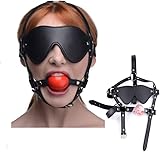 YILUQIFLY Silikon Ball Gag Offener Mund Gag Kopfbedeckung BDSM Bondage Augenbinde Harness Restraints Sex Spielzeug Mundspreizer für Sex Knebel Mund Extrem Sklavin (A)