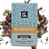 Ayurtea Relaxation Tee | Entspannungstee | 20 Umweltfreundliche Pyramiden-Teebeutel | Hochwertige Tee | Ayurveda Kräutertee