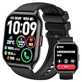 SKG Smartwatch Herren Damen, Fitness tracker mit Telefonfunktion/Message Reminder, 1.95 Zoll Uhren Herren Fitnessuhr-Schlaf-Monitor, Sportuhr 120+ Sportmodi IP68 Wasserdicht, V7 2024New Model, Schwarz