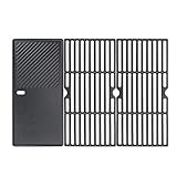 GFTIME 43 x 63cm Gusseisen Grillrost Grillplatte für Enders Boston 3, Enders Monroe Pro 3, für Charbroil, Barbecook Siesta 310, für Broilking Sovereign, Landmann Triton 3 4, Gussrost Grillersatzteile