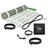 EH Expert EcoPRO Heizmatten Set | 200 W/m² | 1,5 m² | Elektrische Fußbodenheizung - für Fliesen, Naturstein, Teppich, Vinyl und Laminat, inkl. Installationsmaterial, mit Touchthermostat (Schwarz)