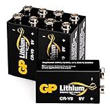 GP Lithium 9V Block Batterien Longlife, 9 Volt Lithium Li-MnO2, 5 Stück 9v Block Lithium, ideal z.B. als Rauchmelder Batterie, für Feuermelder, Mikrofone etc.