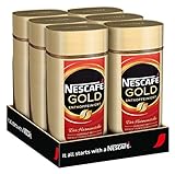NESCAFÉ Gold Entkoffeiniert, löslicher Bohnenkaffee aus erlesenen Kaffeebohnen, ohne Koffein, vollmundig & aromatisch, 6er Pack (6 x 200 g)