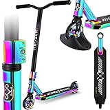 KESSER® Stunt Scooter X-Limit-Pro 360° Lenkung Funscooter Stuntscooter mit Ständer ABEC 9 Kugellagern, 110mm PU Räder, Kickscooter Tretroller Cityroller Trick Roller für Kinder Erwachsene Rainbow