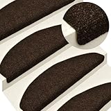 Homgoday Selbstklebende Stufenmatte, 10 Stück, 65 x 21 x 4 cm, braun