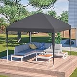 Hommdiy Pavillon 3x3m Pop-up, höhenverstellbar Faltpavillon Gartenpavillon mit 4 Sandsäcke & Tragetasche (Schwarz)
