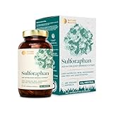Natürliches Sulforaphan - 180 Kapseln hochdosiert / 50 mg reines Sulforaphan/Hochwertig gewonnen aus Brokkoli Extrakt/Vegan, Zertifiziert & Nachhaltig im Glas