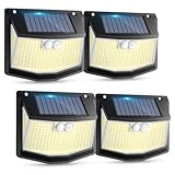 Solarleuchte für den Außenbereich Bewegungsmelder: 248 LEDs Solarlicht für Außenbereich mit Bewegungsmelder 3 Modi 270° Beleuchtung IP65 wasserdicht Außenleuchte Wandleuchte für Garten Garage 4 Stück