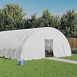 Haus & Garten, Rasen & Garten, Gartenarbeit, Gewächshäuser, Gewächshaus mit Stahlrahmen, weiß, 72 m, 12 x 6 x 2,85 m