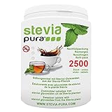 steviapura | Stevia Tabs Sparpackung - 2500 Stück Stevia Tabletten + GRATIS Dosierspender - 150g