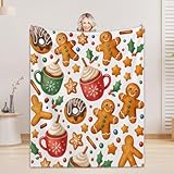PTNQAZ Gemütliche Weihnachts-Überwurfdecke, Weihnachts-Rentier, Plüsch-Flanell, Überwurfdecke, weich, leicht, für alle Jahreszeiten, gemütliche Bettwäsche für Mädchen, Jungen, Erwachsene