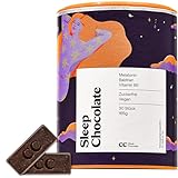 Sleep Chocolate - Melatonin, Baldrian und Vitamin B6 in zuckerfreier Premium-Schokolade für reduzierte Einschlafzeit | Alternative zu Melatonin Spray/Gummies 0,5mg