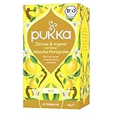 Pukka | Bio Gewürzteemischung 'Zitrone & Ingwer mit feiner Manuka-Honignote' | Wärme dich auf und mache es dir gemütlich mit diesem Tee | 1er Pack | 20 Teebeutel