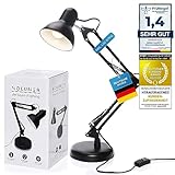 GOODS+GADGETS Retro Arbeitsplatzlampe Leselampe Schreibtischlampe Tischlampe Arbeitsplatz-leuchte Schreibtisch-Leuchte Nachttischleuchte mit Gelenk-Arm aus Metall inkl. LED Glühbirne