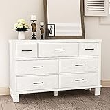 Cachpib Kommode Mit 7 Schubladen Sideboard Für Schlafzimmer, Wohnzimmer, Arbeitszimmer Flur, Komodenschrank Eckkommode Schubladenschrank, 130x40x83Cm