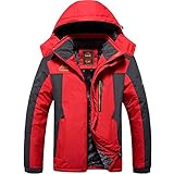 WOLFF | Wärmen, Wasserdichte Winterjacke Für Männer Herren Skijacke Atmungsaktiv, Warm Gefüttert - Wasserdichte Winterjacke mit Abnehmbarer Kapuze für Snowboarden & Outdoor-Aktivitäten