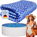 poolomio® Poolinnenfolie blau Marmor für Rundbecken 360 x 120 cm | 0,25 mm Stärke | Innenhülle Pool aus hochwertigem PVC | Ersatzfolie mit 10 cm Überlappung