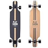 PLAYSHION Longboard 39 Zoll, mit ABEC-9 Kugellagern, Drop-Through Freeride Skateboards Cruiser