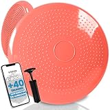 unycos - Ballsitzkissen 34 cm Inkl. Luftpumpe, Noppenkissen Aufblasbar, Luftkissen, Anti-Burst Sitzkissen Balance Pad, Rumpftraining, Fitness, Rücken, Koordination/Rehabilitation (Orange; Basic)