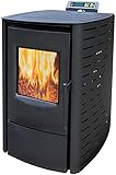 NEMAXX® Pelletofen P6 - Pelletheizung mit 6 kW – Pelletofen [HOHE HEIZLEISTUNG] – Pelletofen Elektrokamin Wi-Fi Ready – Pelletofen mit hoher Wärmeabgabe & Überhitzungsthermostat – Schwarz