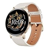 HUAWEI Watch GT 3 42 mm Smartwatch, Lange Akkulaufzeit, ganztägige SpO2-Überwachung, KI-Lauftrainer, genaue Herzfrequenzüberwachung, 100+ Trainingsmodi, White Leather, 30 Monate Garantie