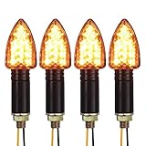 PROZOR Blinker Licht 4 Stück E-markierte wasserdichte Blinker Licht 15-LED Flexible Blinker Lampe Bernstein Blinker für Motorrad