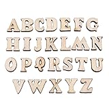 Holz Buchstaben, 200 Stücke Natürliche Holz A-Z Buchstaben Unpaint DIY Decoations Kinder Früherziehung Spielzeug(#1 Letters)