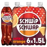 SCHWIPSCHWAP, Das Original – Koffeinhaltiges Cola-Erfrischungsgetränk mit Orange in Flaschen aus 100% recyceltem Material, EINWEG (6 x 1.5 l)