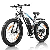 VARUN 26' * 4.0' E-Bike, Elektrofahrrad mit 250W Motor, Fat Tyre Elektro-Mountainbike mit Smart LCD-Anzeige, Shimano 7-Gang Erwachsene Damen und Herren Elektrofahrräder, Laufleistung bis zu 100KM