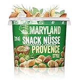 Maryland Snack Nüsse Provence 275g Becher – Mediterran gewürzte Nussmischung mit gerösteten Erdnüssen, Cashewkernen und Mandeln – Würze aus Rosmarin & Oregano (1 x 275g)