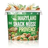 Maryland Snack Nüsse Provence 275g Becher – Mediterran gewürzte Nussmischung mit gerösteten Erdnüssen, Cashewkernen und Mandeln – Würze aus Rosmarin & Oregano (1 x 275g)