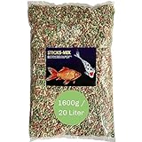 Teich Sticks Mix 20 Liter - Premium Alleinfuttermittel für Teichfische, Kois und Goldfische - Angereichert mit Vitaminen - Nicht Trübend