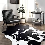 Großer Rindsleder-Teppich, 3 x 2,4 m, Kuhfell-Teppich, große Fläche, Western-Teppiche für Schlafzimmer, Wohnzimmer, Esszimmer, Dekoration, Tierdruck, Rindsleder, Teppiche für westliche Heimdekoration,