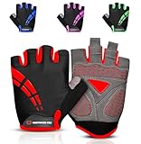 Fahrradhandschuhe für Herren und Damen Halbfinger-Gel-gepolsterte rutschfeste Mountainbike-Handschuhe für Herren und Damen atmungsaktive Stoßdämpfung griffige Handfläche Fahrrad-Sommermottoms