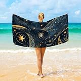 Saunatuch Magische Sterne Mond Super Weiches Duschtuch Kompakt Strandtuch Für Sauna Yoga Schwimmen 80X130Cm