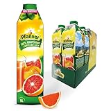 Pfanner 100% Pink Grapefruitsaft (8 x 1 l) – Saft zum Frühstücken aus Grapefruit – Fruchtsaft ohne Zuckerzusatz