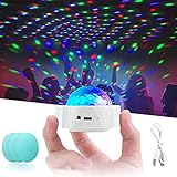 URAQT Mini Discokugel Licht, 3 Farben RGB Mini Discolicht Partylicht USB Wiederaufladbares Sound Aktivierte Discokugel LED Musikgesteuert Bühnenlicht für Alle Partys und Autoinnendekoration