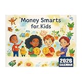 Kalender 2026 für Kinder, Monatskalender mit bunten Illustrationen und Geldmanagement- , Januar – Dezember 2026, Planer mit bunten Illustrationen für Zuhause, Wohnzimmer, Schlafzimmer