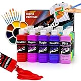 Stoffmalfarben Waschfest & Wetterfest | 20x 60ml Textilfarben Set in Fläschchen (Deckend, Schnelltrocknend) | Für Baumwolle, Jeans, Taschen & Polstermöbel | Ungiftig & Maschinenwaschbar